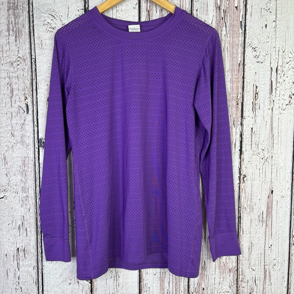 ZYIA Purple Chill Long Sleeve T-Shirt Perforated Ventilated SZ Large Activewear
